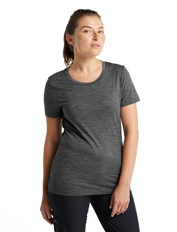 T Shirts Icebreaker Merino Tech Lite II Corta Sleeve Femme Grise | FR 1579VRWD